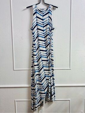 Tart Collections Blue and White Striped Sleeveless Maxi Dress Sz.L